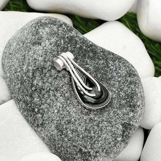 Crown Of Silver Psilomelane - Black Malachite Pendant P-1675 SDP109584