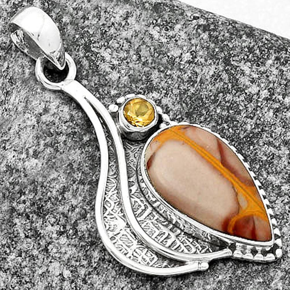 Natural Noreena Jasper & Citrine Pendant P-1467 SDP109639