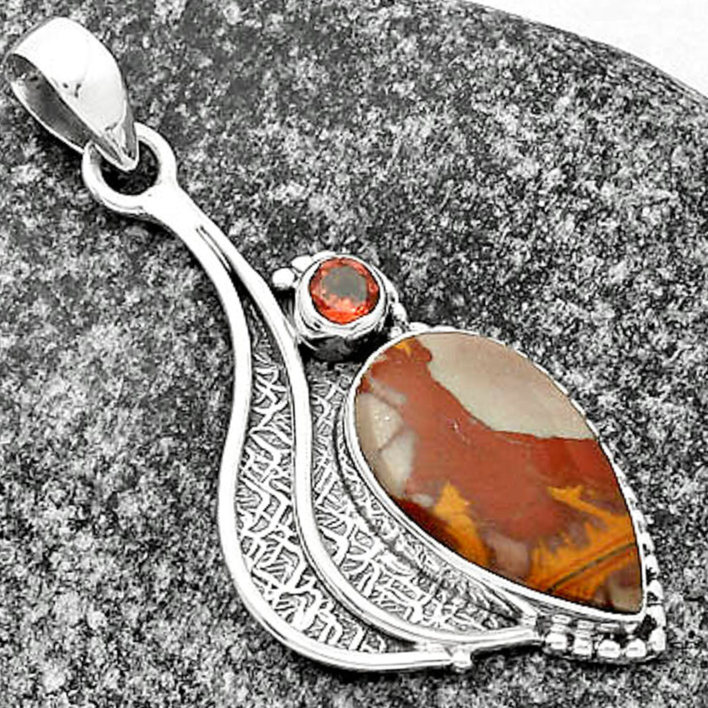 Natural Noreena Jasper & Garnet Pendant P-1467 SDP109645