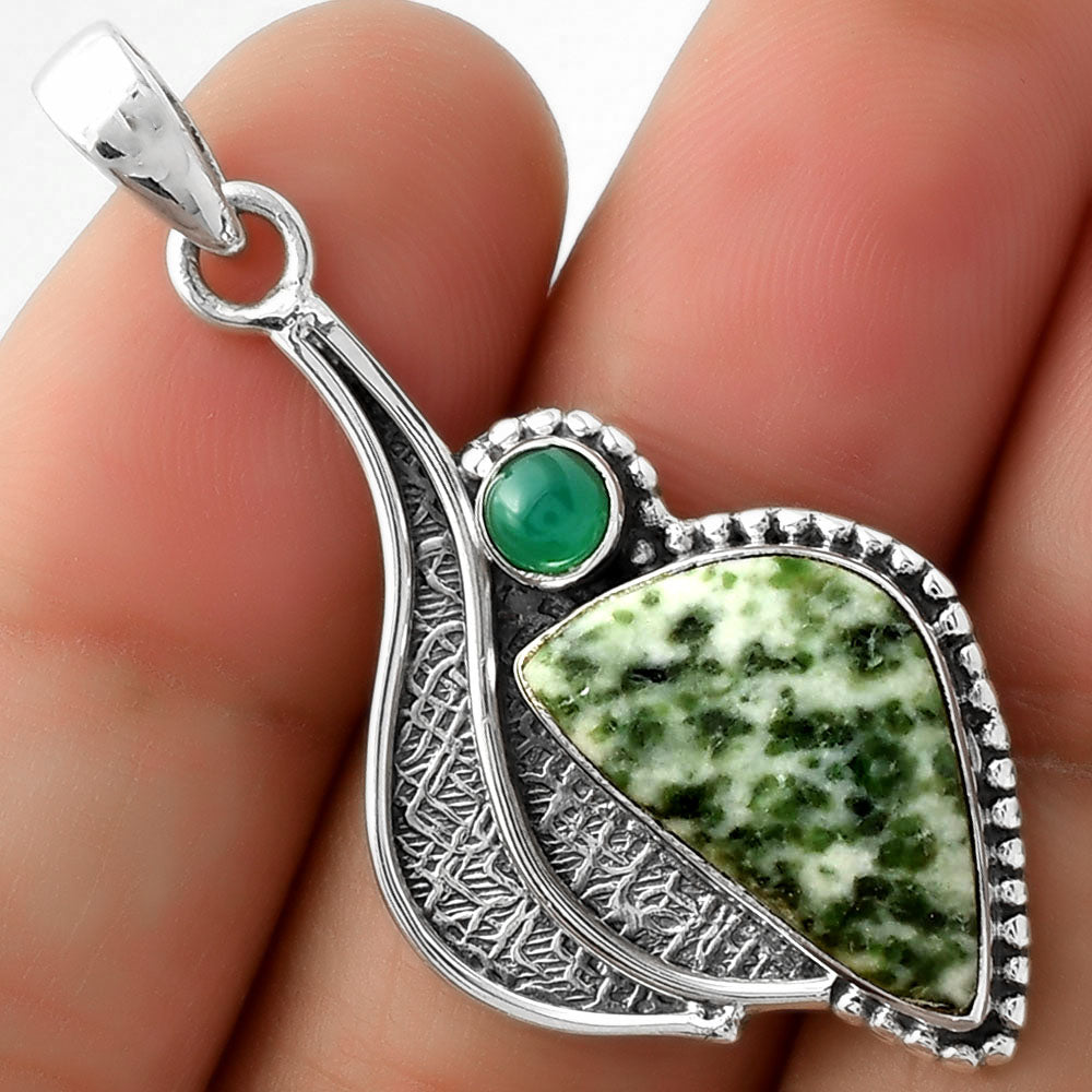 Natural Dioptase & Green Onyx Pendant P-1467 SDP109652