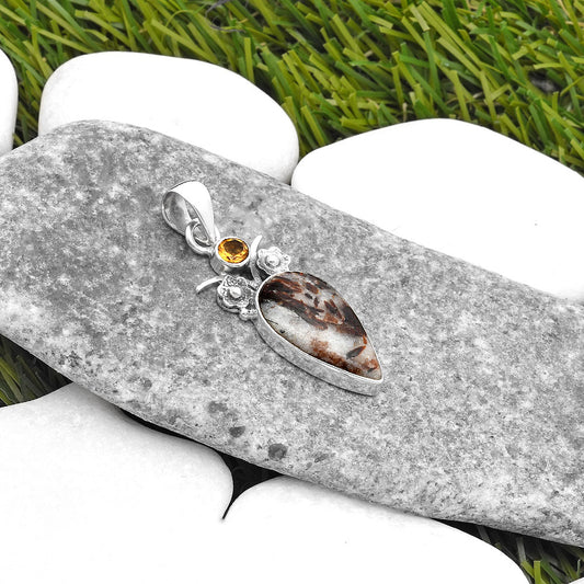 Astrophyllite - Russia & Citrine Pendant P-1695 SDP109780