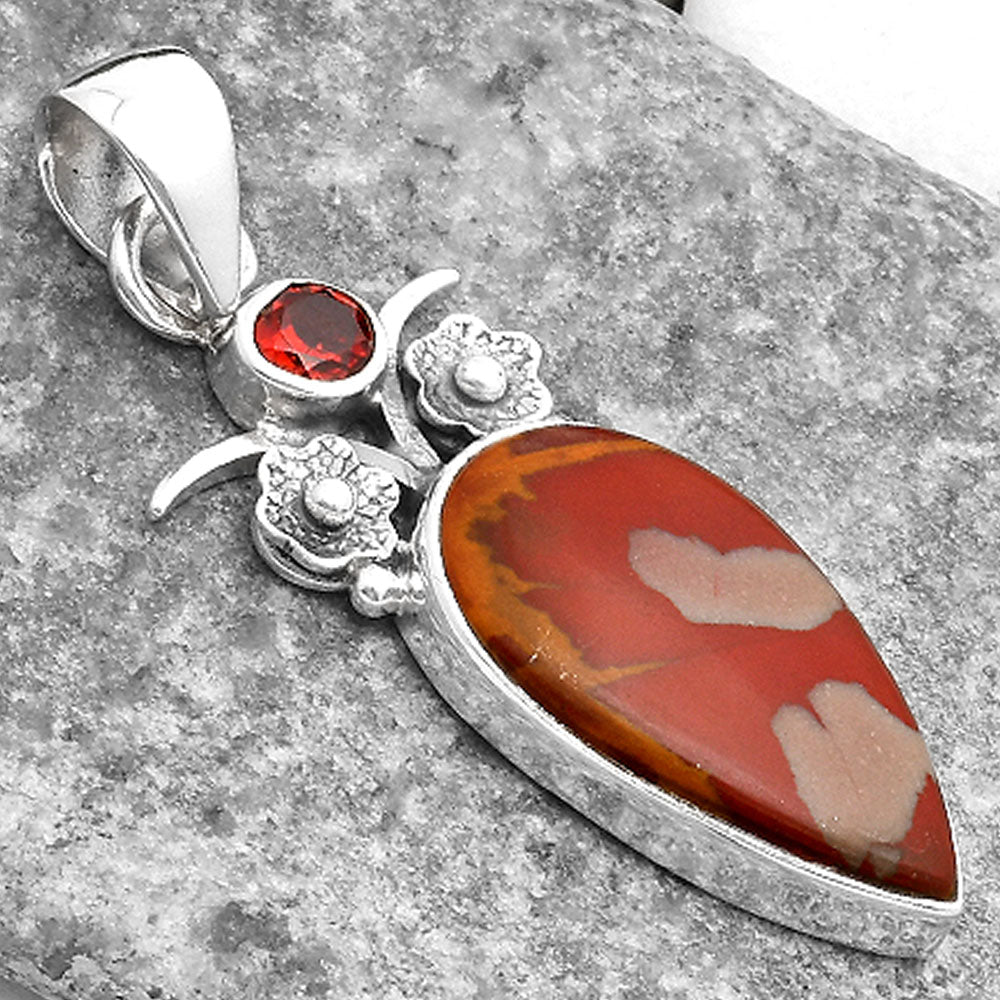 Natural Noreena Jasper & Garnet Pendant P-1695 SDP109806