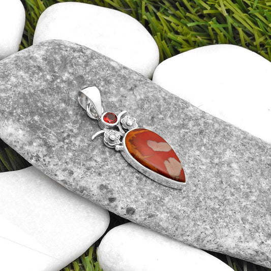 Natural Noreena Jasper & Garnet Pendant P-1695 SDP109806