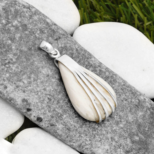 Natural White Scolecite Pendant P-1302 SDP109898