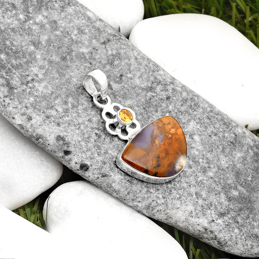 Amethyst Sage Agate Nevada & Citrine Pendant P-1634 SDP109964