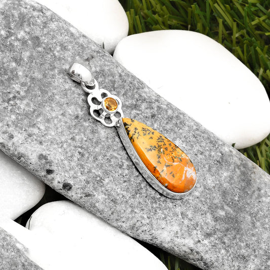 Amethyst Sage Agate Nevada & Citrine Pendant P-1634 SDP109966