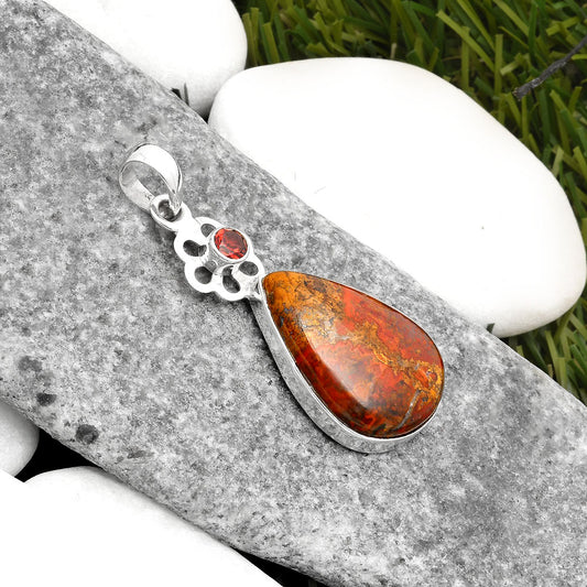 Rare Cady Mountain Agate & Garnet Pendant P-1634 SDP110004