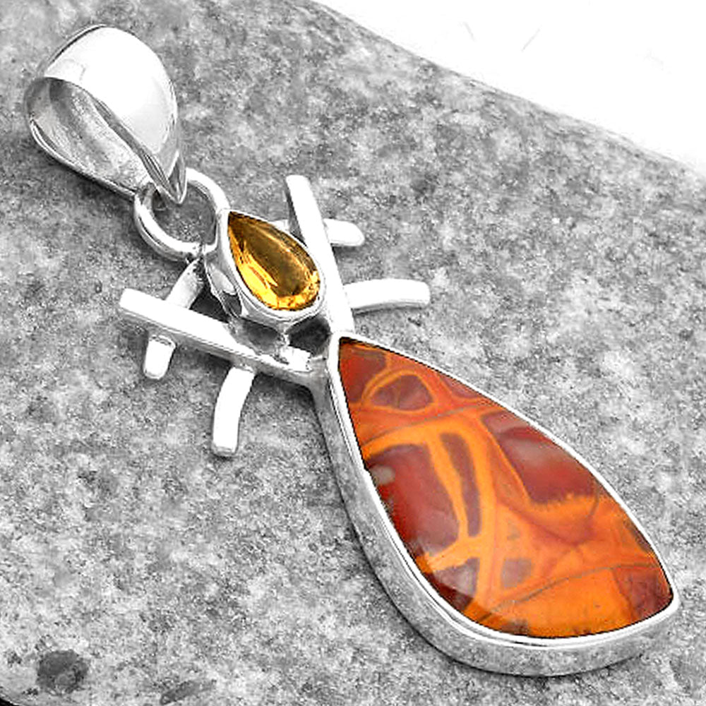 Natural Noreena Jasper & Citrine Pendant P-1046 SDP110092