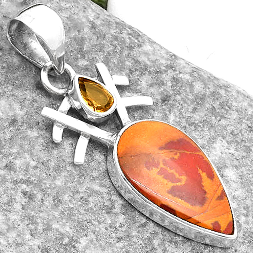 Natural Noreena Jasper & Citrine Pendant P-1046 SDP110124