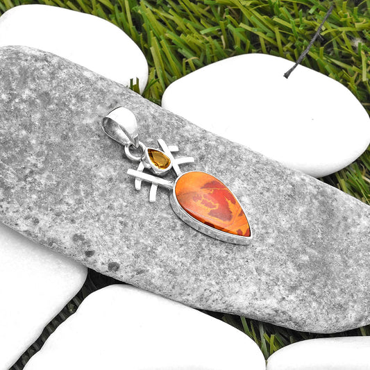 Natural Noreena Jasper & Citrine Pendant P-1046 SDP110124