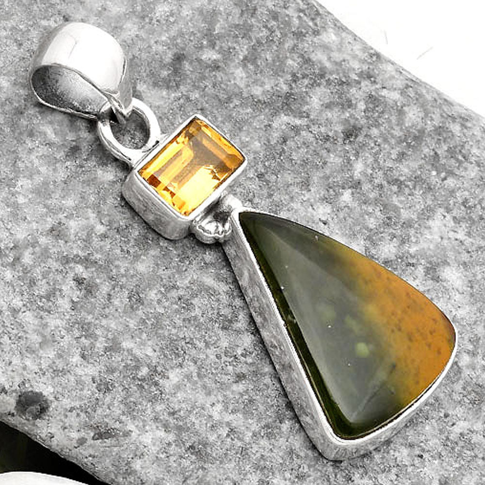 Natural Chrome Chalcedony & Citrine Pendant P-1077 SDP110247