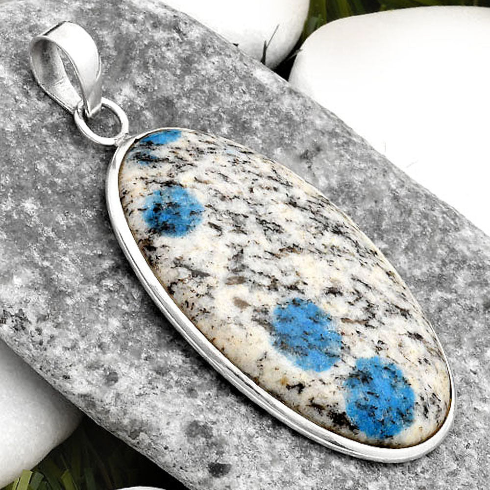 Natural K2 Blue - Azurite In Quartz Pendant P-1001 SDP110368