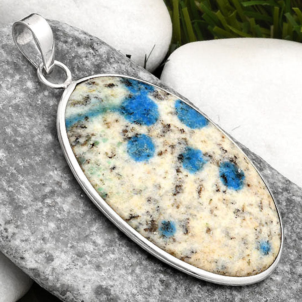Natural K2 Blue - Azurite In Quartz Pendant P-1001 SDP110373