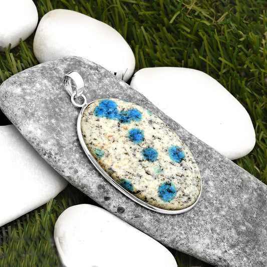 Natural K2 Blue - Azurite In Quartz Pendant P-1001 SDP110378