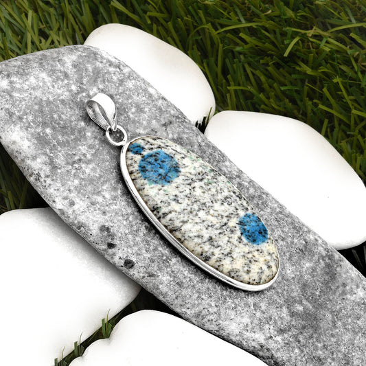 Natural K2 Blue - Azurite In Quartz Pendant P-1001 SDP110395