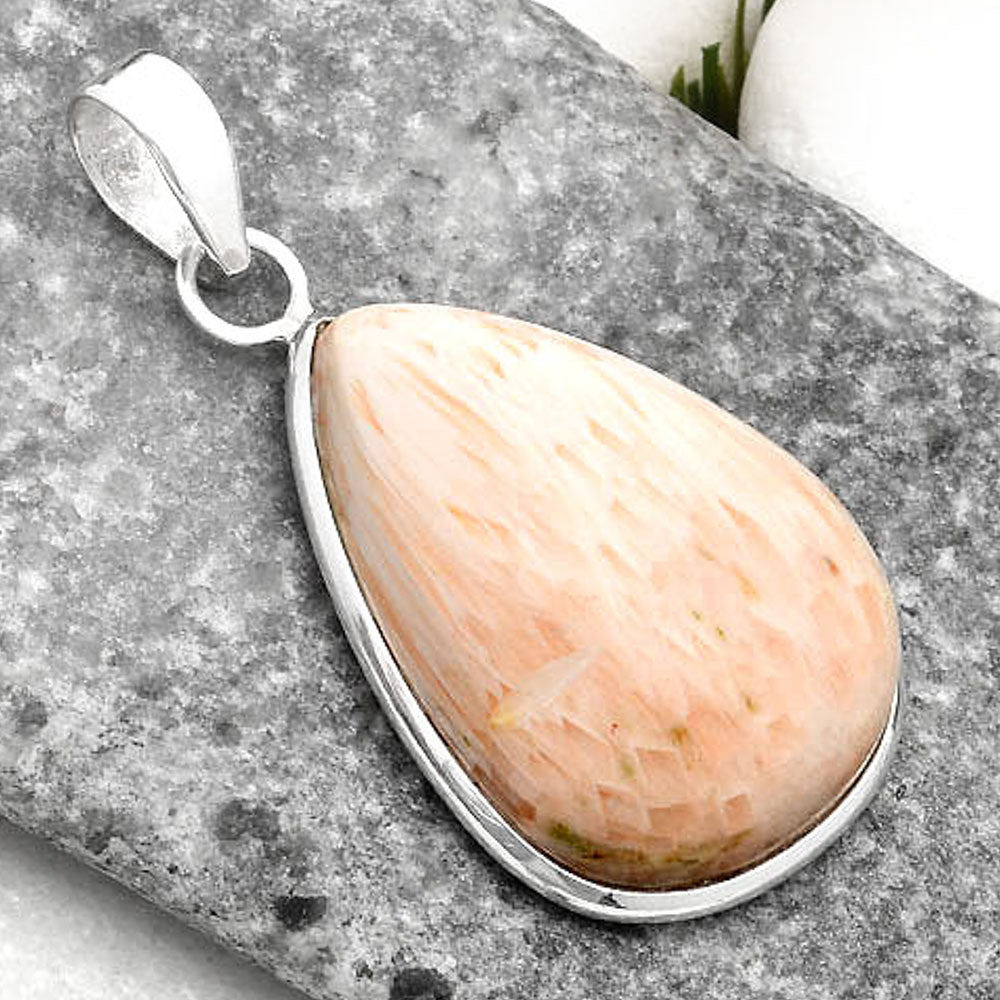 Natural Orange Scolecite - India Pendant P-1001 SDP110404