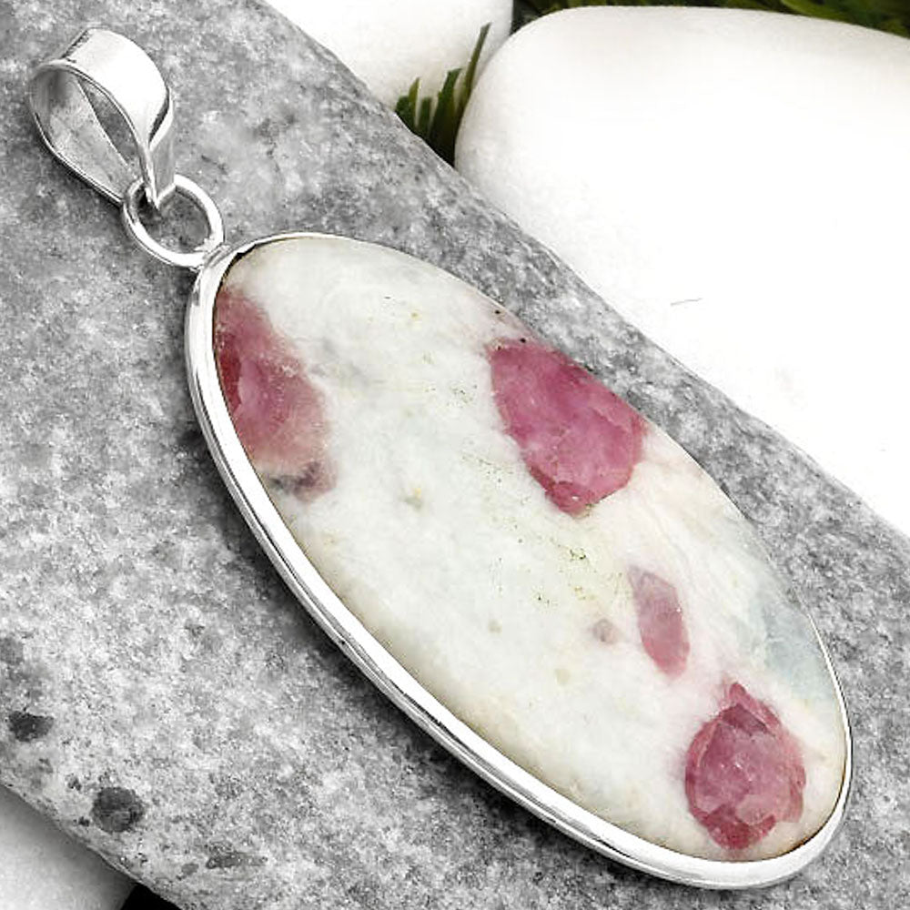 Natural Pink Tourmaline in Quartz Pendant P-1001 SDP110454