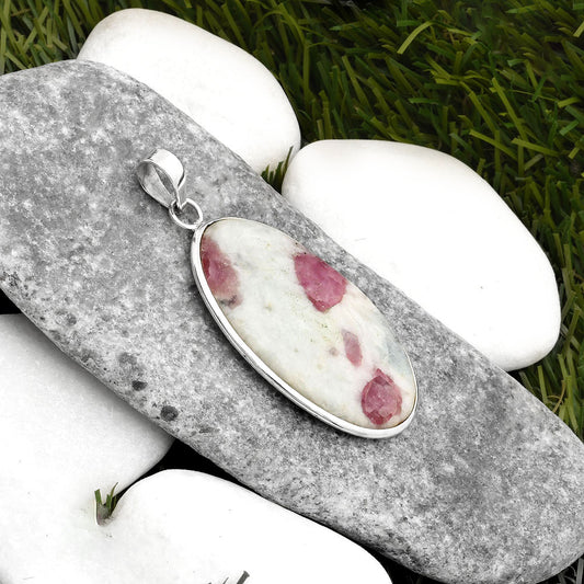 Natural Pink Tourmaline in Quartz Pendant P-1001 SDP110454