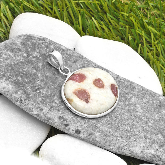 Natural Pink Tourmaline in Quartz Pendant P-1001 SDP110565