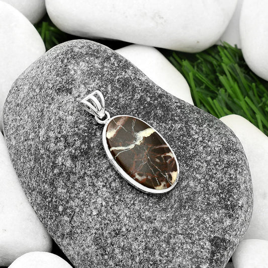 Natural Coffee Zebra Jasper Pendant P-1002 SDP111054