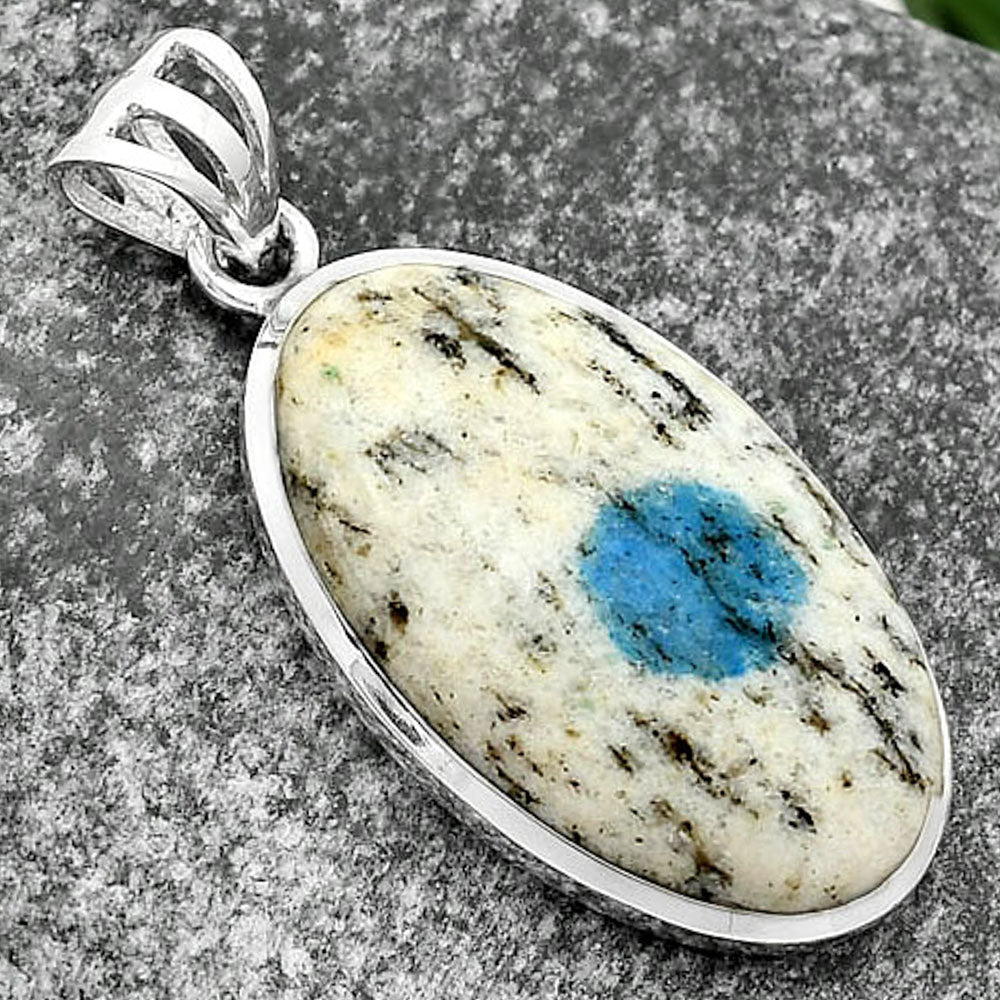 Natural K2 Blue - Azurite In Quartz Pendant P-1002 SDP111159