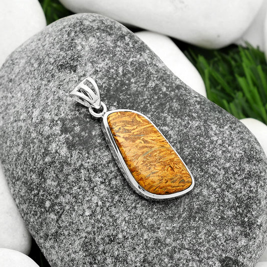 Natural Coquina Fossil Jasper - India Pendant P-1002 SDP111187
