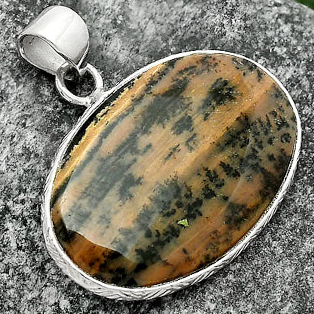 Natural Russian Honey Dendrite Opal Pendant P-1053 SDP111296