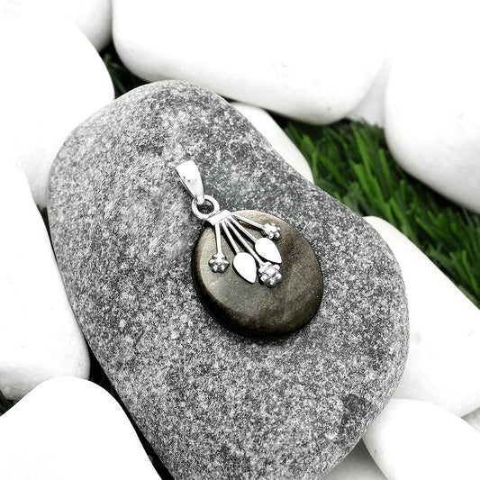 Natural Silver Obsidian Pendant P-1647 SDP111356