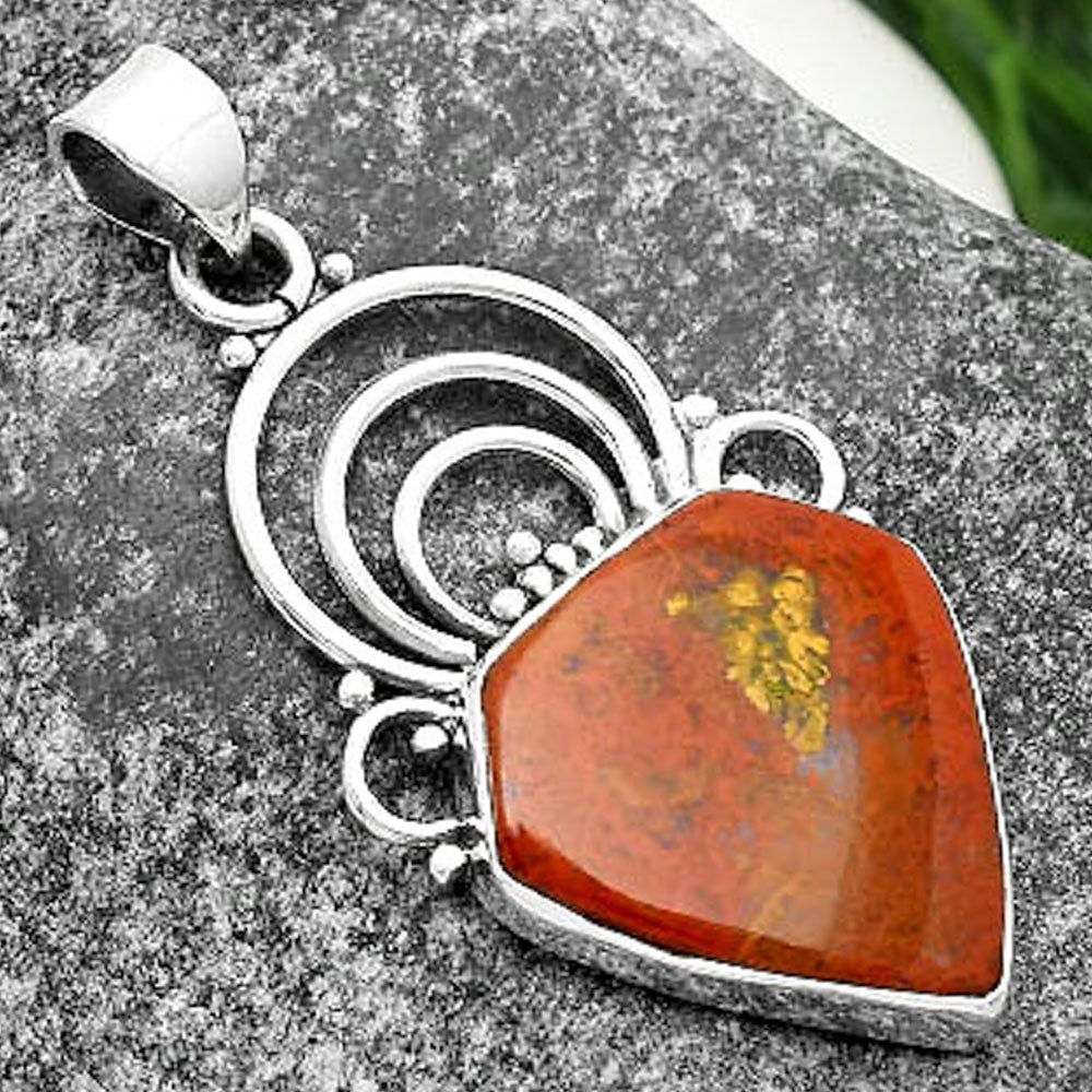 Natural Red Moss Agate Pendant P-1541 SDP111502