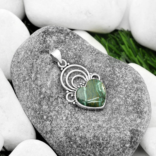Heart Natural Larsonite Jasper Pendant P-1541 SDP111513