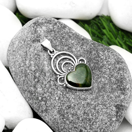 Heart Natural Chrome Chalcedony Pendant P-1541 SDP111519