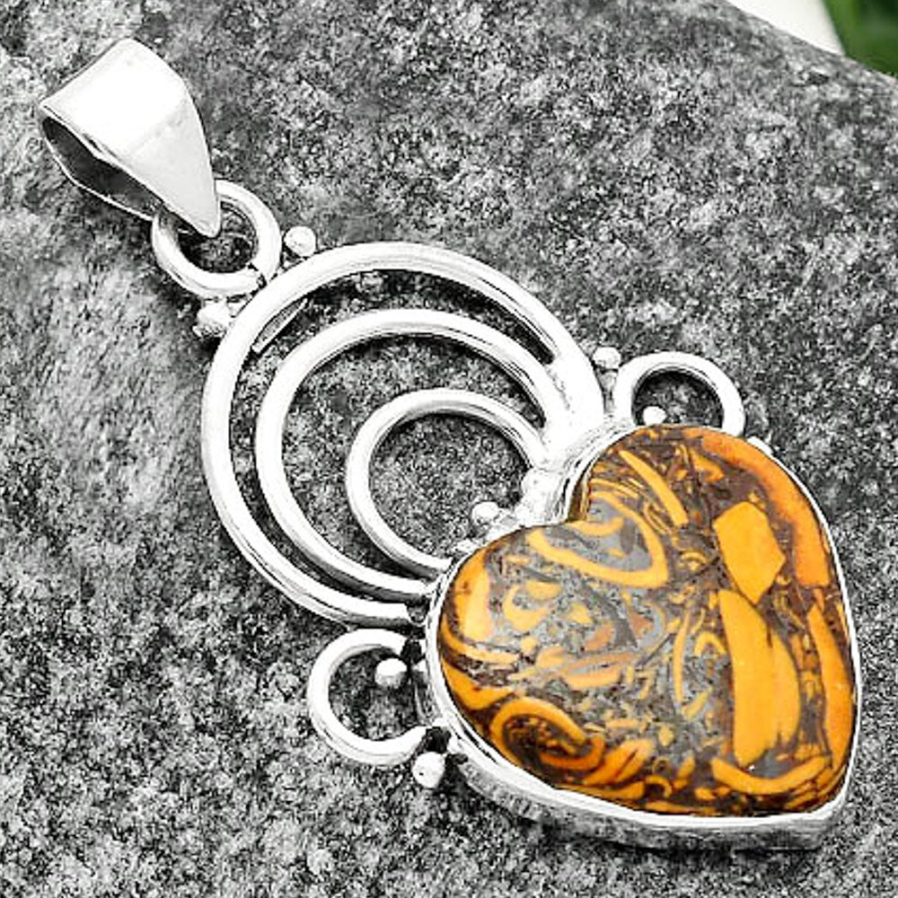 Heart Coquina Fossil Jasper - India Pendant P-1541 SDP111521