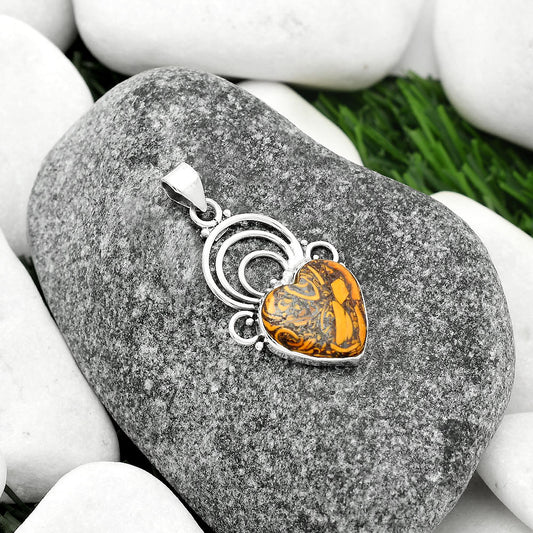 Heart Coquina Fossil Jasper - India Pendant P-1541 SDP111521