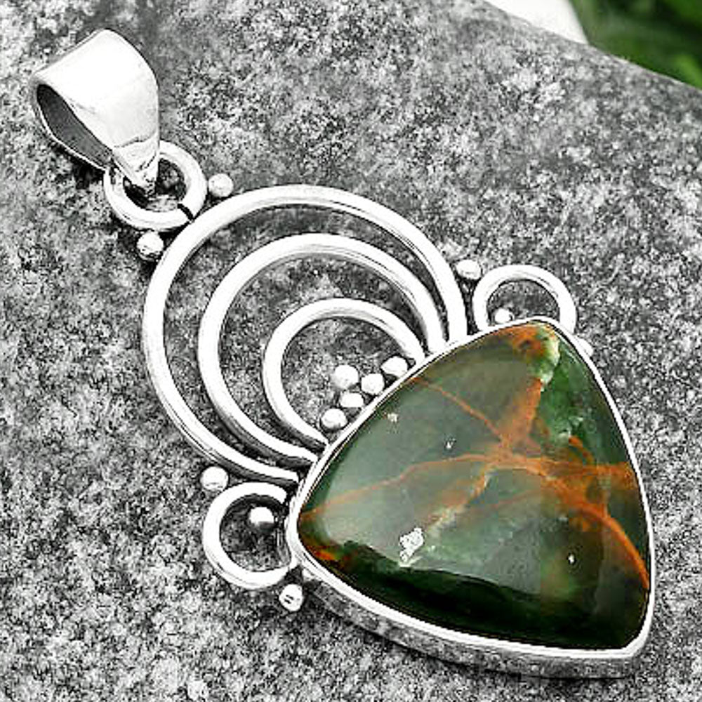 Natural Turkish Rainforest Chrysocolla Pendant P-1541 SDP111533