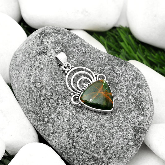 Natural Turkish Rainforest Chrysocolla Pendant P-1541 SDP111533