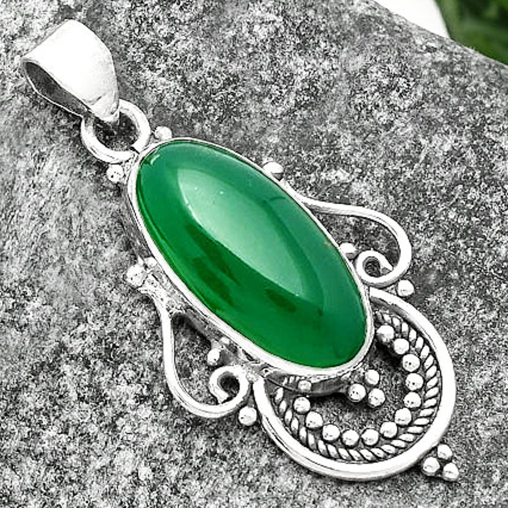 Natural Green Onyx Pendant P-1275 SDP111552