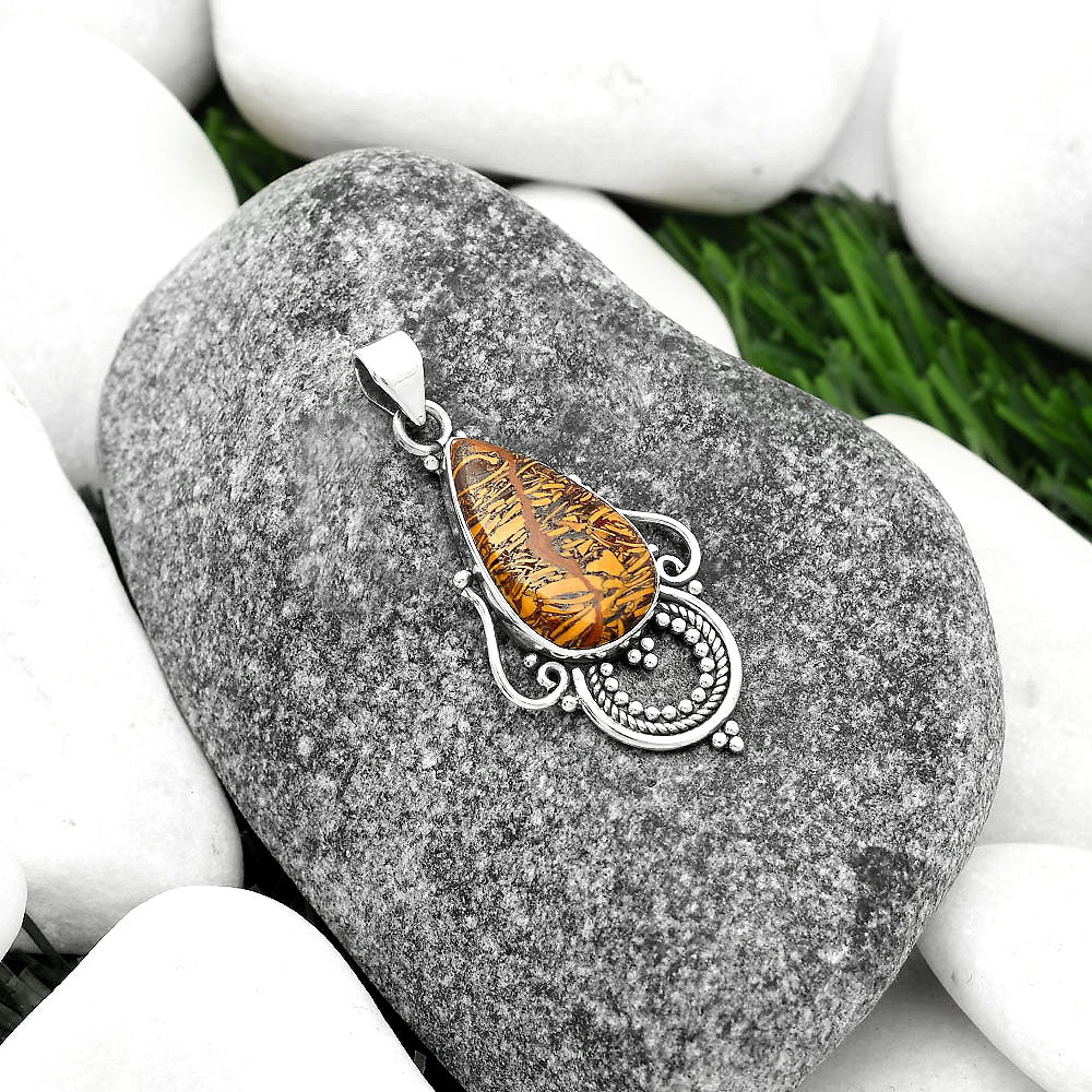 Natural Coquina Fossil Jasper - India Pendant P-1275 SDP111573