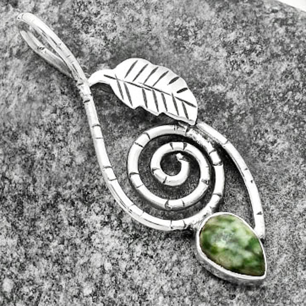 Spiral - Natural Dioptase Pendant P-1270 SDP111636