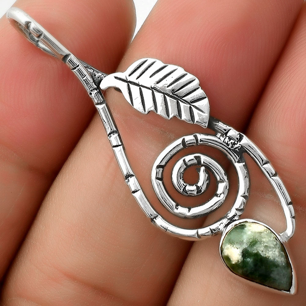 Spiral - Natural Dioptase Pendant P-1270 SDP111651