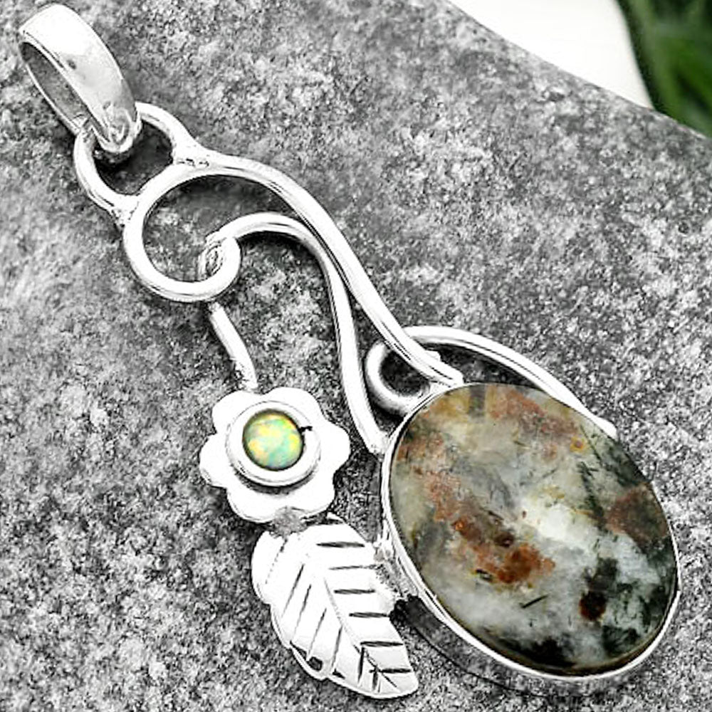 Southwest - Astrophyllite & Fire Opal Pendant P-1256 SDP111687