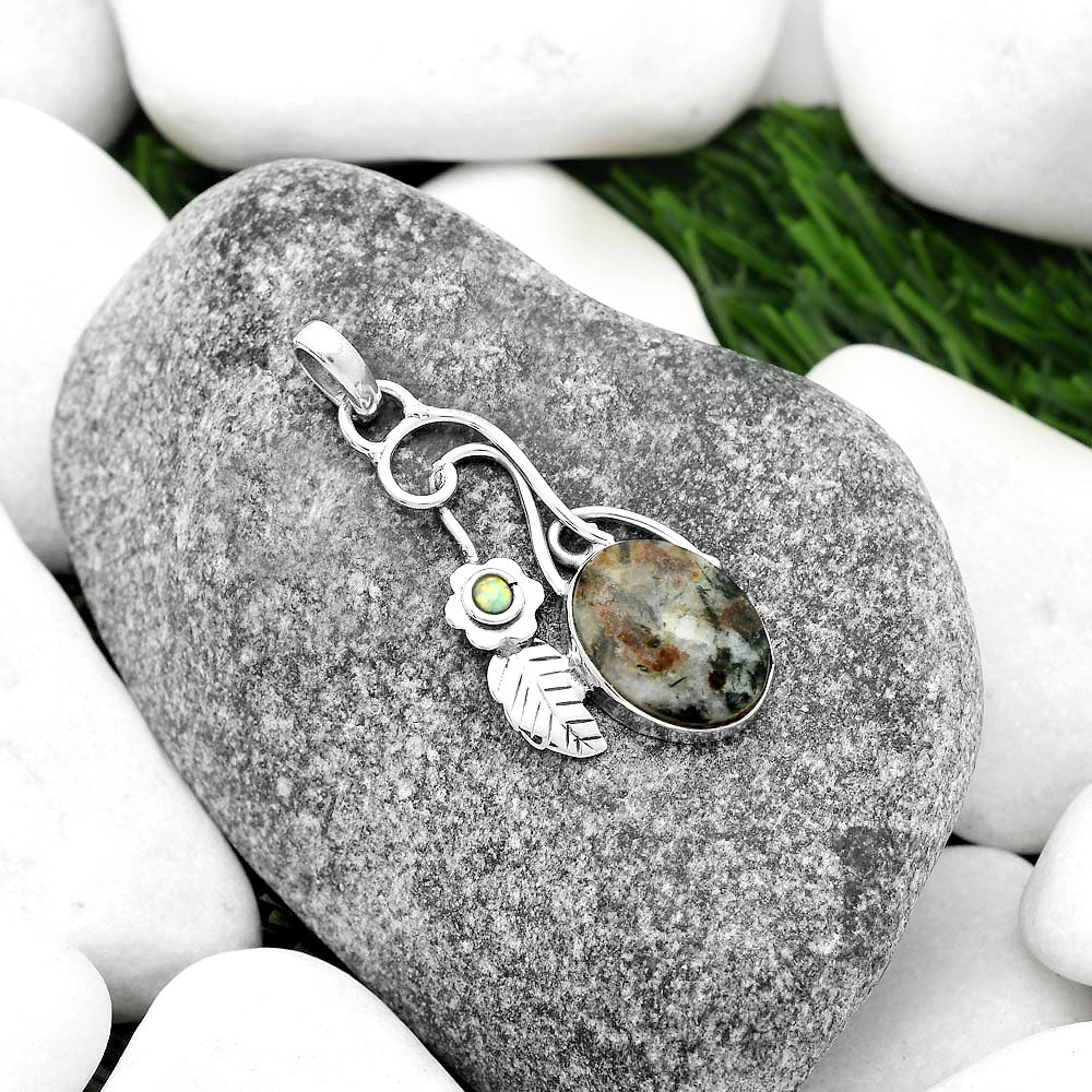 Southwest - Astrophyllite & Fire Opal Pendant P-1256 SDP111687