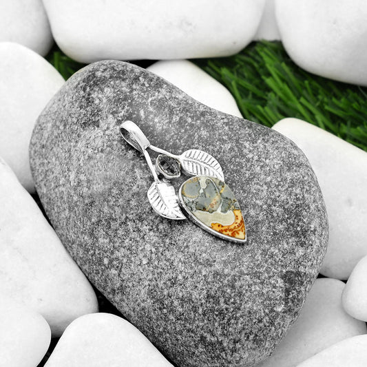Maligano Jasper & Herkimer Diamond Pendant P-1416 SDP111724