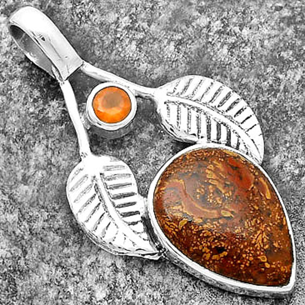 Natural Red Moss Agate & Carnelian Pendant P-1416 SDP111752