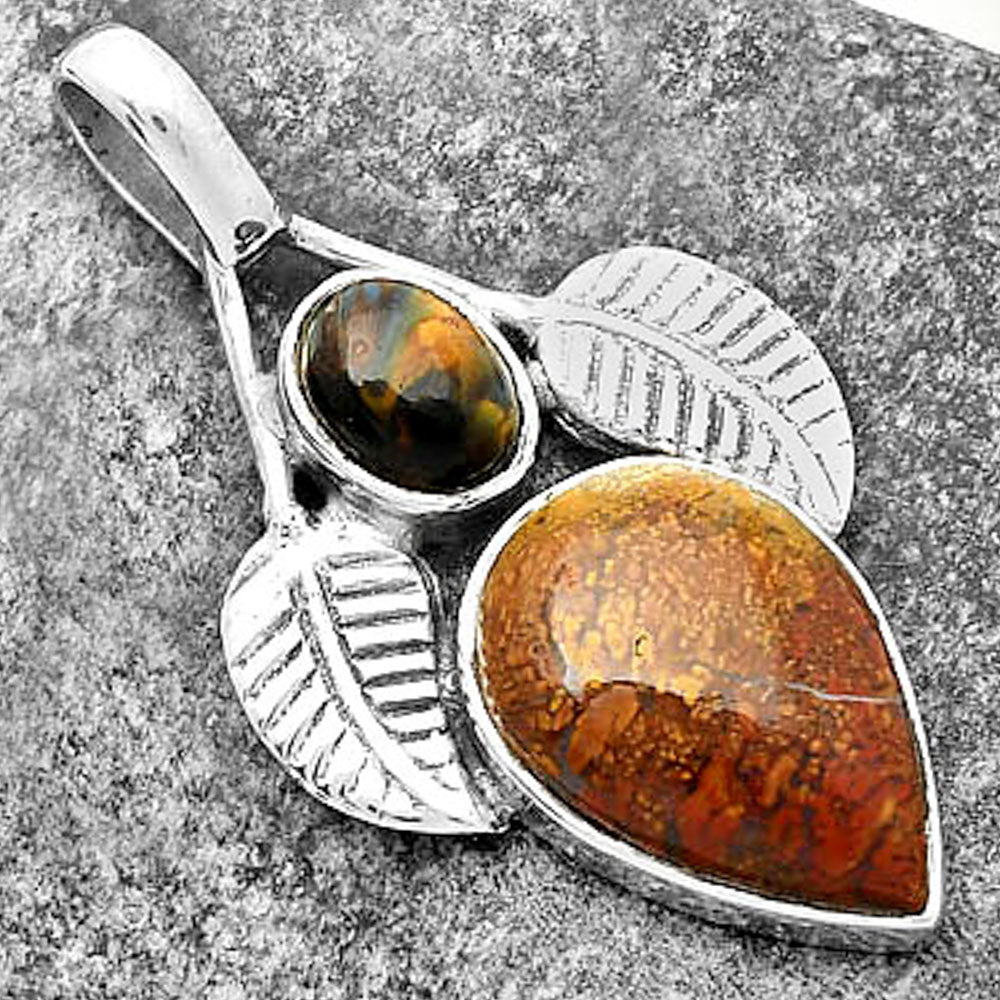 Natural Red Moss Agate & Pietersite Pendant P-1416 SDP111756