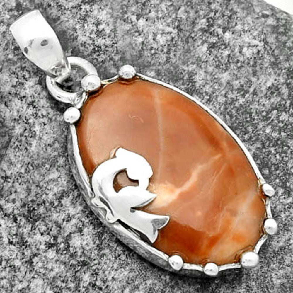 Peacock - Natural Red Mookaite Pendant P-1698 SDP111823