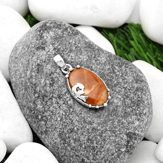 Peacock - Natural Red Mookaite Pendant P-1698 SDP111823