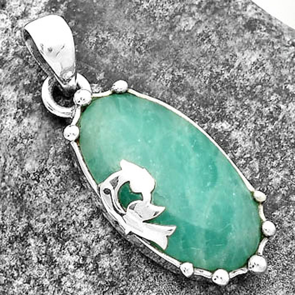 Peacock - Natural Paraiba Amazonite Pendant P-1698 SDP111832
