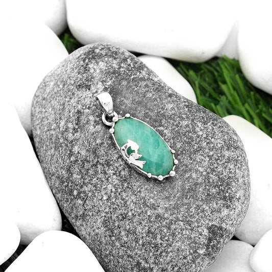 Peacock - Natural Paraiba Amazonite Pendant P-1698 SDP111832