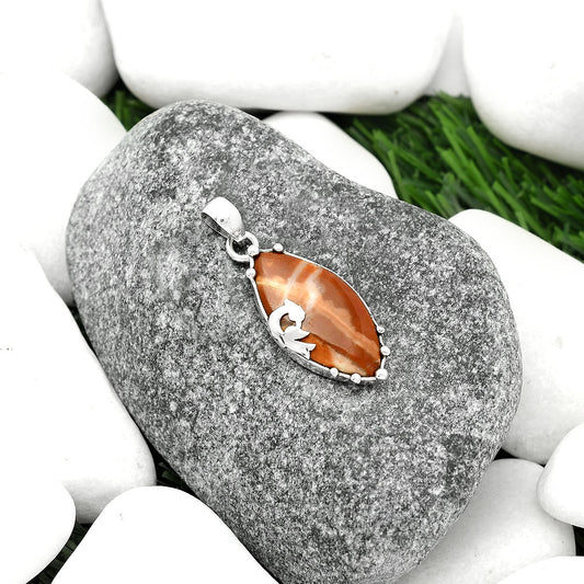 Peacock - Natural Red Mookaite Pendant P-1698 SDP111850