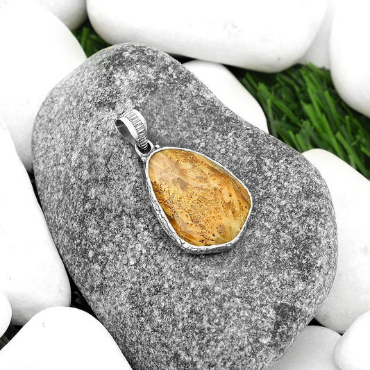 Natural Flower Fossil Coral Pendant P-1082 SDP111875